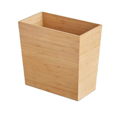 China Sustainable Wood without lid trash can solid wood home creative storage bucket living room wood paper basket for sale