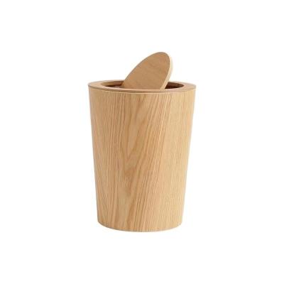 China Sustainable Wooden small trash can without lid wooden storage bucket living room household trash can for sale