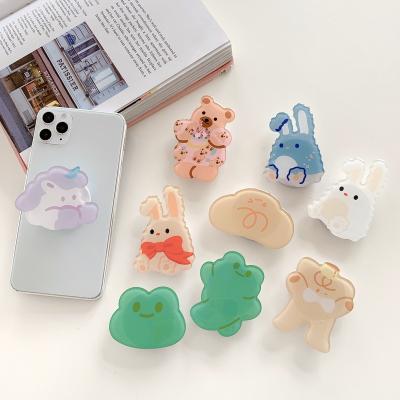 China Cute Adjustable Mouth Poker Cartoon Mobile Phone Stand Bracket Metal Mobile Phone Ring Stent Acrylic Phone Accessories for sale