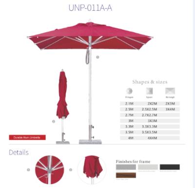 China 250 x 250 cm Modern Marine Grade Design High Performance Durable Commercial Patio Center Umbrella for sale