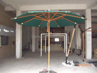 China Outdoor Wood/Furniture Timber Patio Umbrella Umbrella With Solution Dye Umbrella Cover for sale