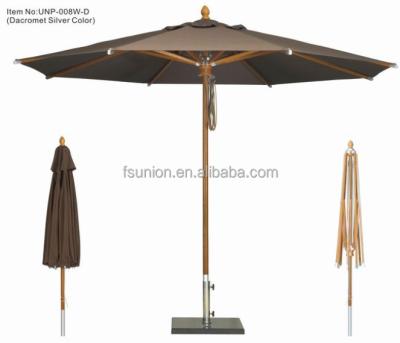 China Outdoor Furniture One Center Pole Hardwood Umbrella With Water Repellent Fabric for sale