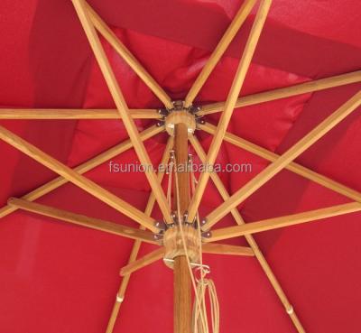 China Outdoor Furniture 10 Feet Square Teak Wood Timber Outdoor Patio Umbrella for sale