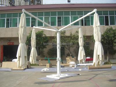 China Super Huge / Large Aluminum Outdoor Furniture Outdoor Beach Umbrellas With 4 Canopy for sale