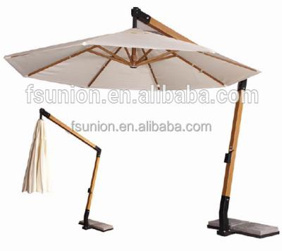 China Foshan Outdoor Strong Patio Furniture Hardwood Cantilever Umbrella With Fin for sale