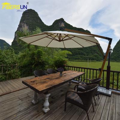 China Cantilever Outdoor Furniture / Outdoor Hanging Umbrella For Tropical Area Comercial Use for sale