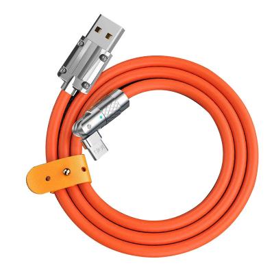 China Rotatable Super Fast Gaming Mobile Phone Charging Cable 120w 6a Fast Charging Cable For Samsung Xiaomi Huawei Usb Liquid Silicone Bold Data Line for sale