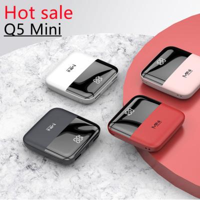 China Hot Sale Wholesale 10000 Mah Abs Q5 Mini Dual Usb Portable Charger Slim Support Fast Factory Charging With 2 Usb Port For Mobile Phone Power Bank for sale