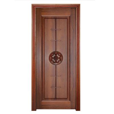 China Hot Selling 2 Panel Interior Doors Solid Wood Luxury Waterproof Villa Wood Door Wooden Door For for sale