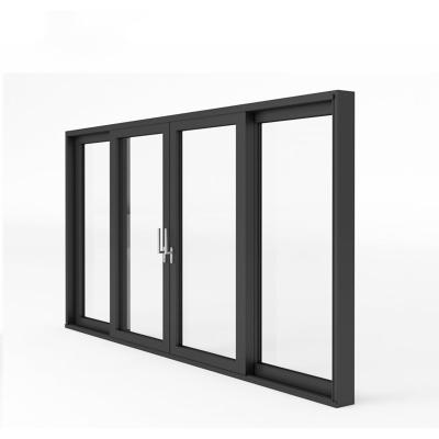 China New Design Double Screen America Hot Selling Texas Aluminum Thermal Break Glass Folding Sliding Window Glazed Window for sale