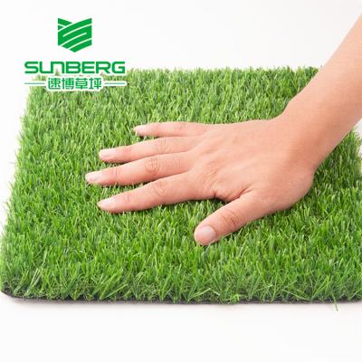 China Roll 25mm Artificial Leisure Mat Sunberg Grass Artificial Grass Landscaping For Garden Cheap Landscape Artificial Turf for sale