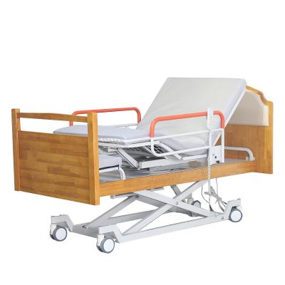 China Metal Newcomer MGE-KD14 Medige Wood Medical Room Hospital Furniture Clinic Older Patient Care Revolving Bed for sale