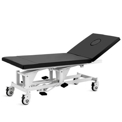 China Stainless Steel Hydraulic Foldable Manual Table MGE-EB-004 Medige Metal Medical Examination Hospital Examination Couch Patient Bed for sale