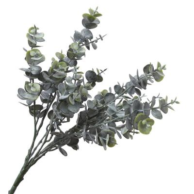 China Part 7 Fork Silver Leaf Soft Plastic Leaf Simulation Plant Eucalyptus Flower Decoration Simulation Home Leaves for sale