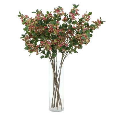 China 3 Fork Silk Artificial Apple Flowers Bifurcated Bean Leaf Flower Wholesale For Holiday Wedding Decoration for sale