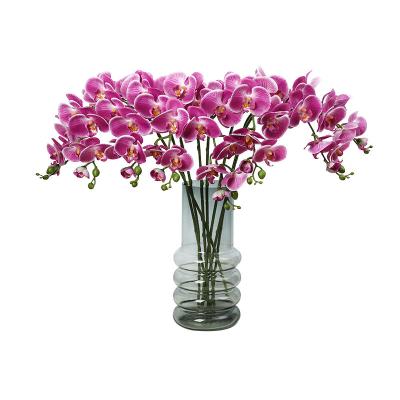 China Phalaenopsis Orchid Heads High Simulation 7 Real Touch Latex Artificial Flowers Silk Single Stem Moisturizing Moth Orchid for sale