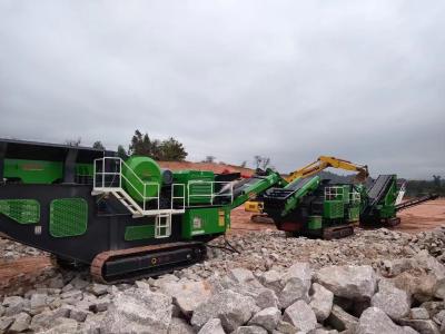 China Máquina móvel do triturador da esteira rolante da pedra calcária, triturador portátil do cone da trilha da pedreira à venda