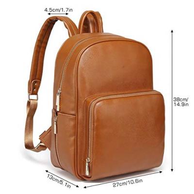 China Leather Backpack OEM Logo PU Diaper Bag Backpack Baby Diaper Bag for sale