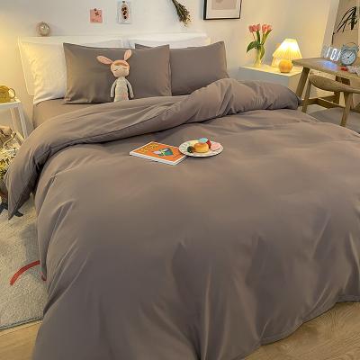 China 2021 New Color Skin-friendly Nondisposable Sheer Bedding Four-Piece Series Brushed Set 100% Cotton for sale