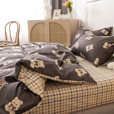 China Nondisposable Custom Design Cheapest 100% Cotton Polka Dot Pattern Design Fabric Bedding Set for sale