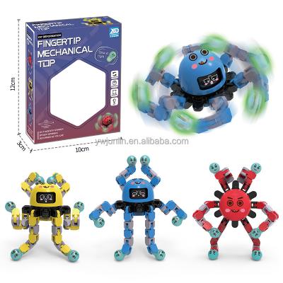 China 2022 Transformable Toy Deformed Finger Fidget Spinner Fingertip Toy Decompression Gyro Compass Decompression Interactive Mechanical Chain Robot for sale