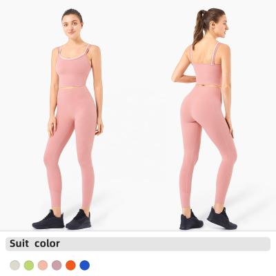 China Breathable Wholesale Custom Fitness Wear Skin-Friendly Yoga Legging Sets For Women 2021 for sale