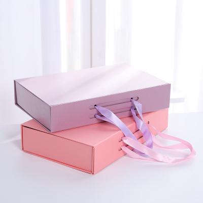 China Wholesale Custom Recyclable Luxury Rigid Magnet Square Square Paperbox Empty Paper Packaging Magnetic Pink Gift Boxes With Lid for sale