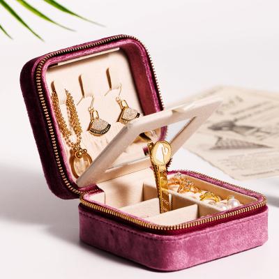 China Luxury PU Leather In Stock Mini Travel Jewelery Jewelry Box Packaging Boxes For Jewelry With Logo for sale