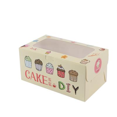 China Customized Recyclable Food Grade Water Oil Proof Take Away Cake Gifts Baking Pastry Food Packaging Paper Boxes With Window for sale