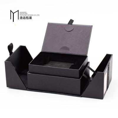 China New Custom Made High End Jewelry Blackish Green Luxury Leather Ring Necklace PU Jewelry Packing Box Recyclable for sale