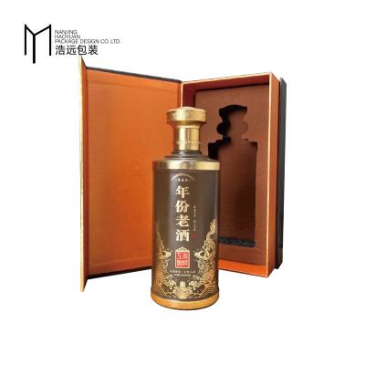 China Baijiu Recyclable Luxury Foldable Magnetic Single Chinese Champagne Bottle Cardboard Gift Packaging Box for sale