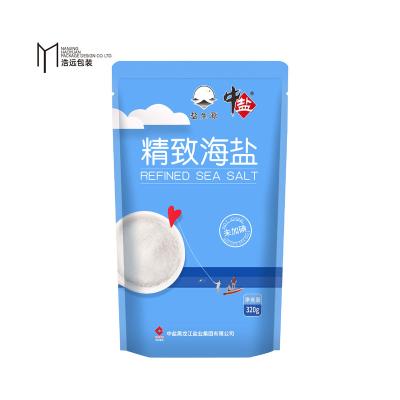 China BIODEGRADABLE custom laminated backing up food grade ziplock packaging pet/pe sea salt plastic bag for sale