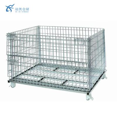 China Folding & Stackable Collapsible And Stackable Pallet Cage For Warehouse Storage for sale