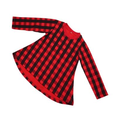 China Anti-Wrinkle Baby Christmas Dress Bebes Red Plaid Christmas Dresses Girls One Line Baby Dresses Clothes Outfit 2-10Years for sale