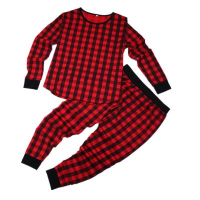 China Anti-pilling Mather and Daughter Christmas Pajamas Sets Mom Matching Family Nightgowns T-Shirt +Leggings Kids Red Plaid Sleep Wear Set for sale