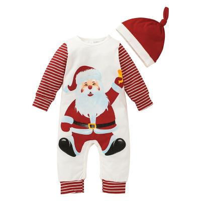 China New Arrival 2021 Newborn 50% Cotton Baby Boys Christmas Romper Winter Christmas Snowman Pajamas Overalls for sale