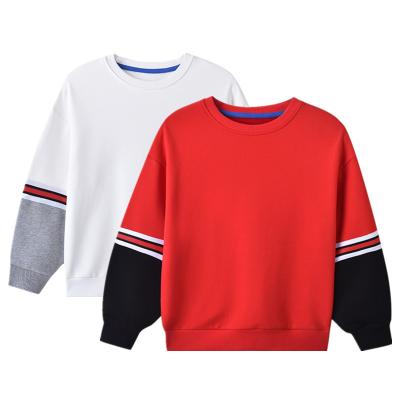 China Anti-pilling 2022 New Baby Boy Girls Shear Pullover Children Striped Crewneck Sweatshirt Spring Teenage Clothes for sale