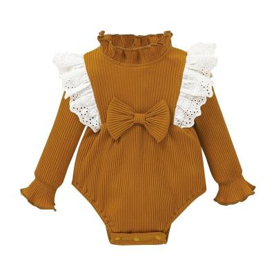 China 100% Cotton Babies Girl Spring Long Sleeve Romper Newborn Baby Toddler Romper Solid Jumpsuit Fashion Clothes 2022 New for sale