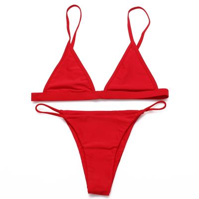 China 2020 Women's Brazilian Biquini Bikini Breathable Sexy Solid Swimwear Beachwear Swimwear Set Triangle Bikinis Swimsuit for sale