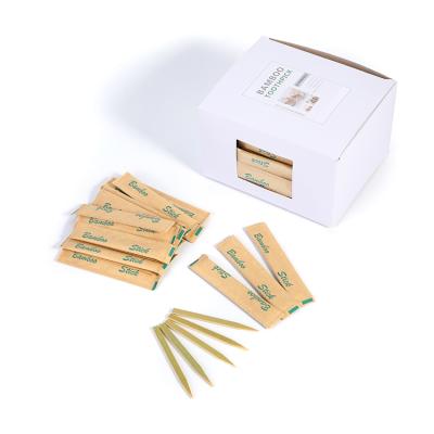 China China Ndividually Eco-Friendly Disposable Flat Wooden Steak Food Wrap Bamboo Toothpick Stick for sale