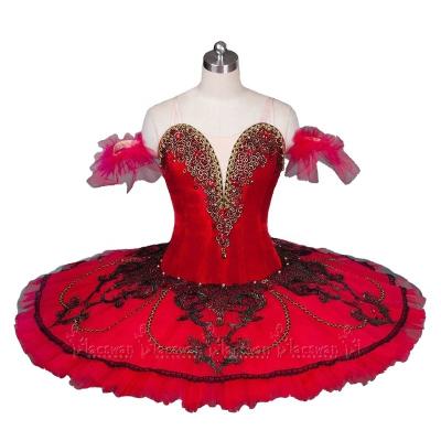 China Don Quixote Pas De Deux Red custom made the fairy of the vine tutu golden ballet for sale classic sleep beauty platter tutu tutu for sale