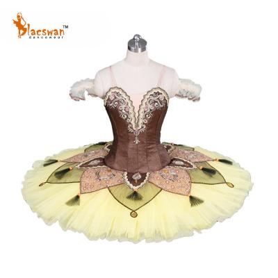 China Professional Yellow Don Quixote Bridesmaid Tutu Stage Costume Classical Ballet Dance Competition Ballerina Sizing Adjustable for sale