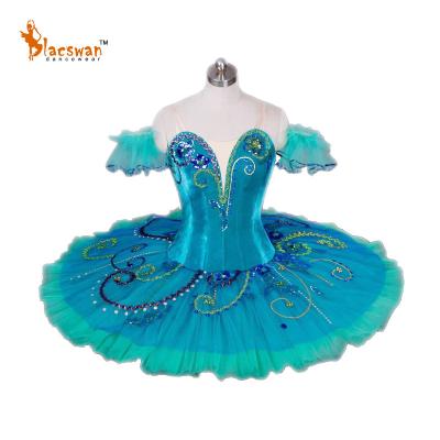 China Professional Girls YAGP Le Corsaire Stage Performance Adjustable Ballet Tutu Green Ballet Sizing Costume Ballerina Stage Performance Variation for sale