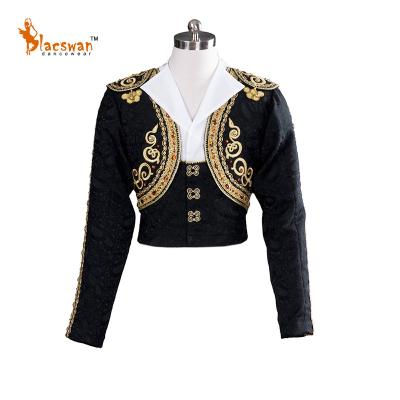 China Custom Made Tunic Black Style Don Quixote Professional YAGP Spanish Dance Competition On Sale Ballet Tunics Dance Costumes For Men for sale