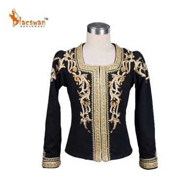 China Prince Sigfried Professional Custom Made Black Ballerina Boy Swan Lake Tunic Male Men's Tunic Variation Ballet Costumes for sale