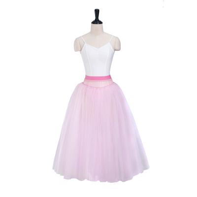 China Trim 5 Layers Over Romantic Ballet Tutu Ankle Length Tulle Girl Ballerinas Soft Dance Practice Skirt Rehearsal for sale