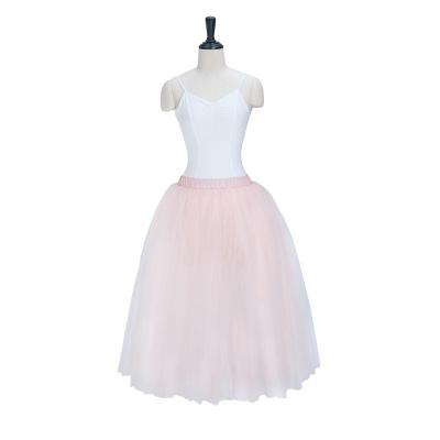 China 5 Layer Tulle Ballet Skirt Rehearsal Tutu Elastic Waistband Ankle Length Long Dance Practice Girls Ballet Tutu for sale