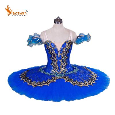 China Built In Royal Blue Royal Blue Professional Pancake Stage Dance Raymonda Pas De Deux Circle Kids Classical Ballet Costume Tutu for sale