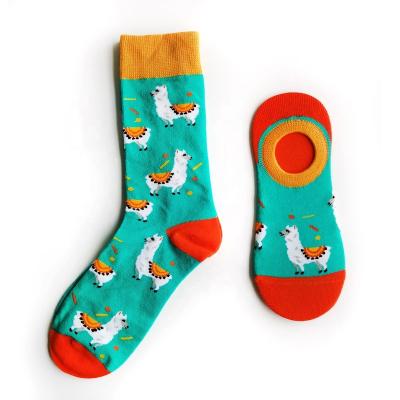 China 16 Alpaca Antibacterial Animal Socks No Show Wholesale Invisible And Crew Socks The Same Pattern Sets Funny Novelty Mens Cotton Happy Socks for sale