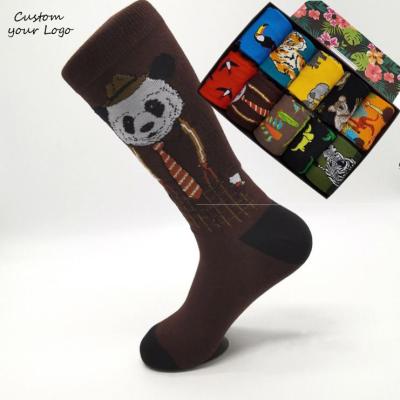 China Custom Wholesale Cheap Sporty Animal Designs Women Panda Socks With Box Packing for sale